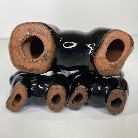 3 Vintage Skunk Figurines Stamped Japan Redware Pottery Hand Painted Doe Kits - Picture 6 of 10